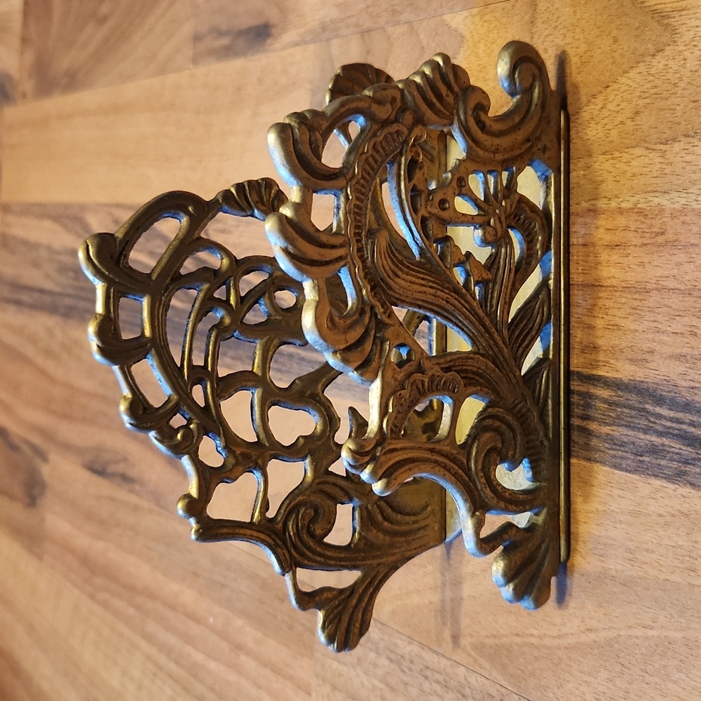 Vintage Brass Art Nouveau Style Napkin Holder - Picture 2 of 13
